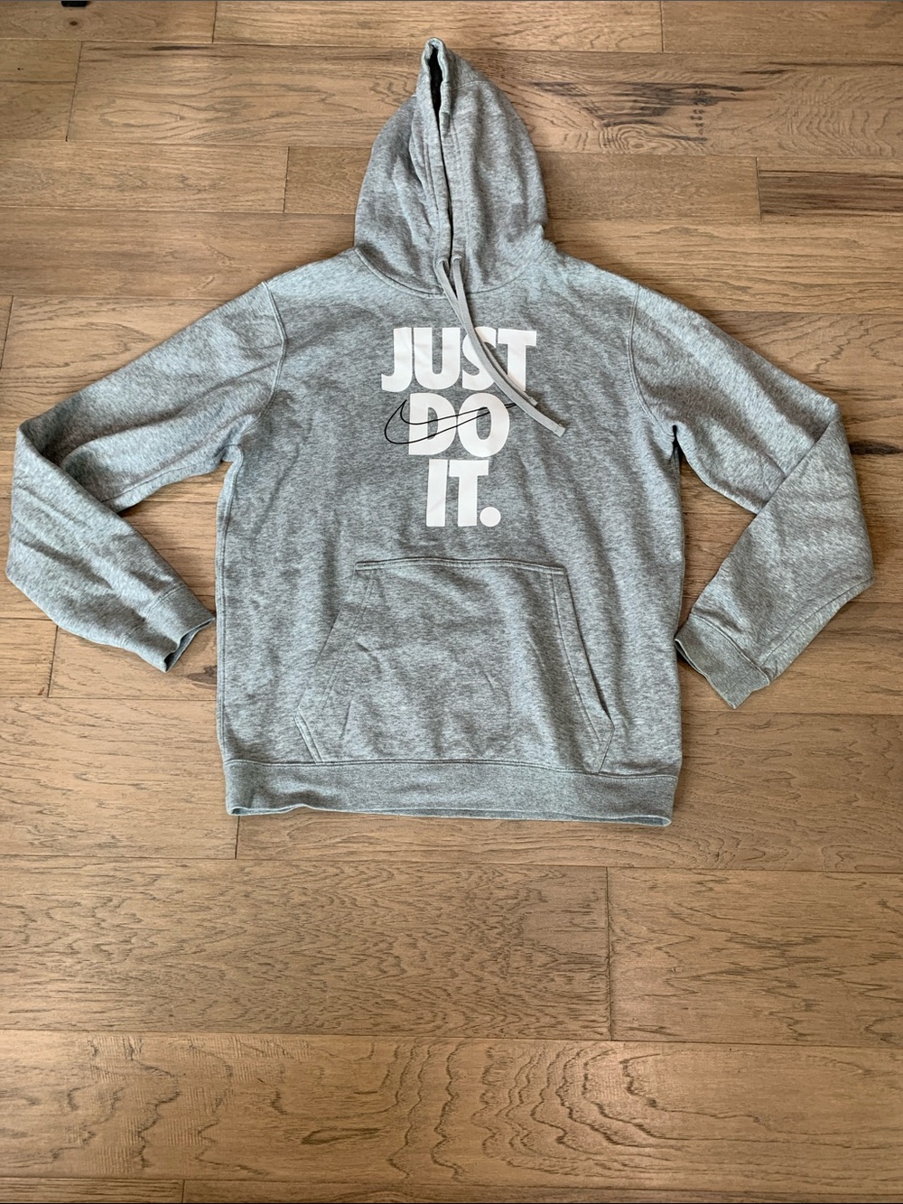 Nike Gray Heather Fleece Pullover Hoodie Size Medium